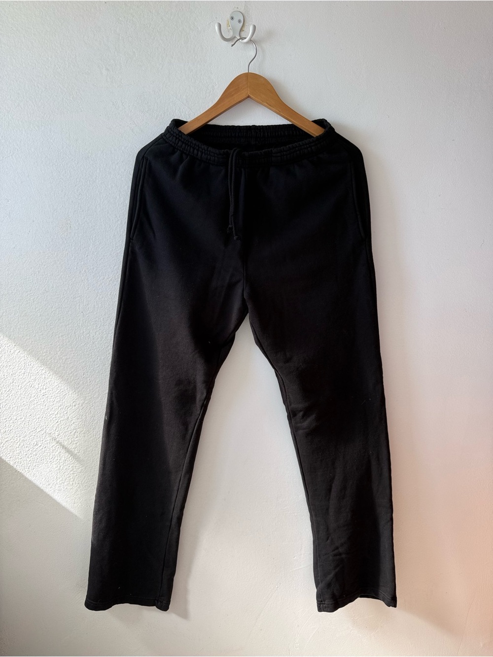 black wide sweatpants